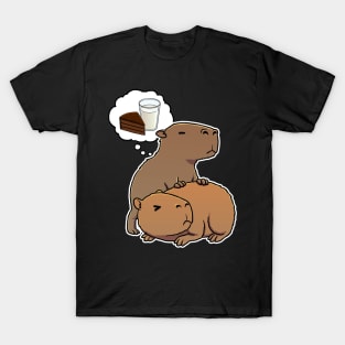 Capybara hungry for Chocolate Cake and Milk T-Shirt